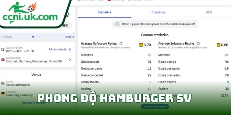 Phong độ Hamburger SV